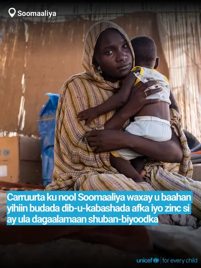 Oral rehydration salts tile for Somalia, Bold number · Somali