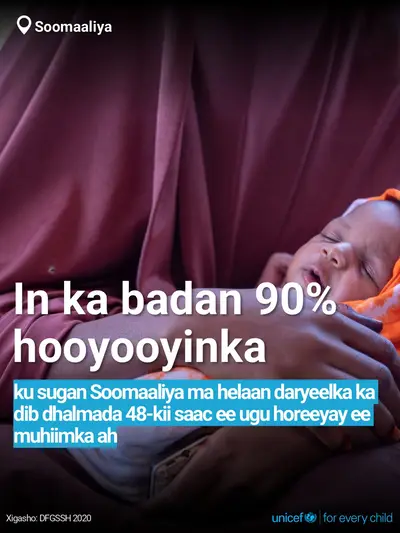 Postnatal care tile for Somalia, Bold number · Somali
