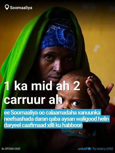 Childhood pneumonia tile for Somalia, Bold number · Somali