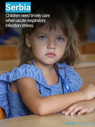 Childhood pneumonia tile for Serbia, Photo · English