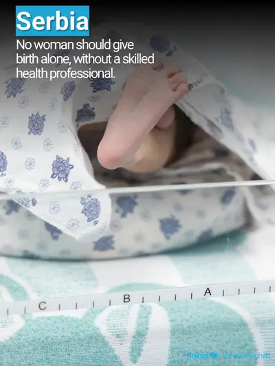 Skilled birth attendance tile for Serbia, Photo · English