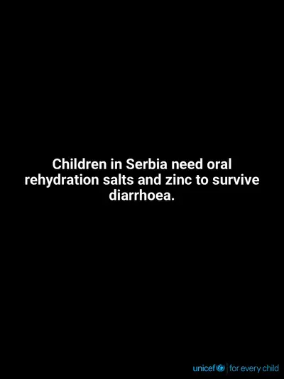 Oral rehydration salts tile for Serbia, Text only · English