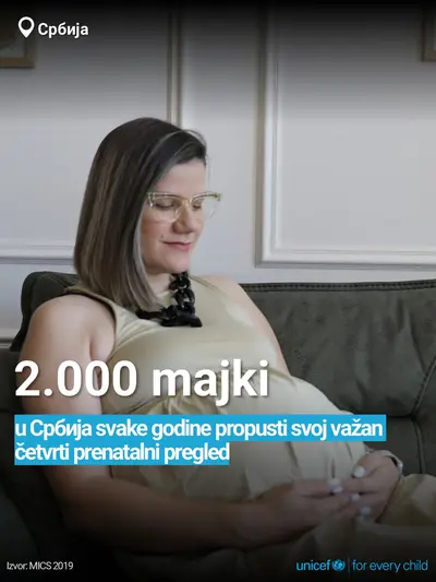 Antenatal care tile for Serbia, Bold number · Serbian
