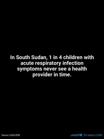 Childhood pneumonia tile for South Sudan, Text only · English