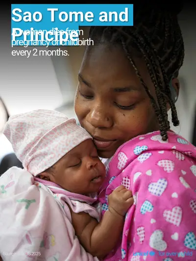 Maternal mortality tile for Sao Tome and Principe, Photo · English
