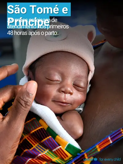 Postnatal care tile for Sao Tome and Principe, Photo · Portuguese