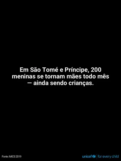 Adolescent motherhood tile for Sao Tome and Principe, Text only · Portuguese