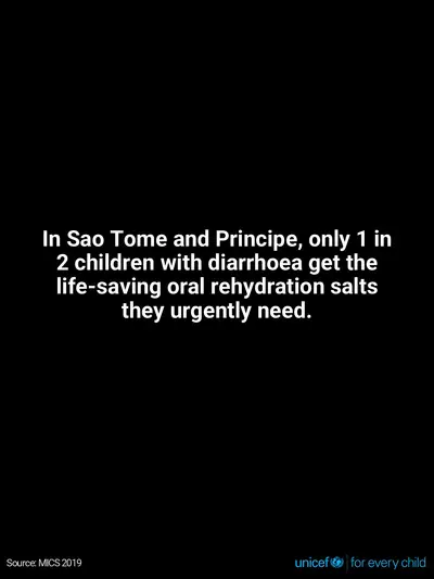 Oral rehydration salts tile for Sao Tome and Principe, Text only · English