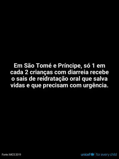 Oral rehydration salts tile for Sao Tome and Principe, Text only · Portuguese