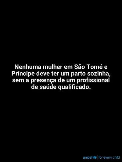 Skilled birth attendance tile for Sao Tome and Principe, Text only · Portuguese