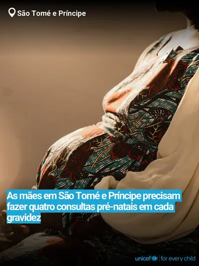 Antenatal care tile for Sao Tome and Principe, Bold number · Portuguese
