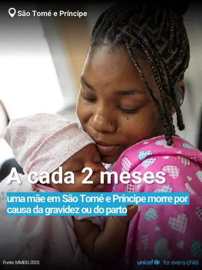 Maternal mortality tile for Sao Tome and Principe, Bold number · Portuguese