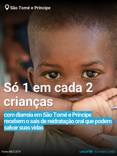 Oral rehydration salts tile for Sao Tome and Principe, Bold number · Portuguese