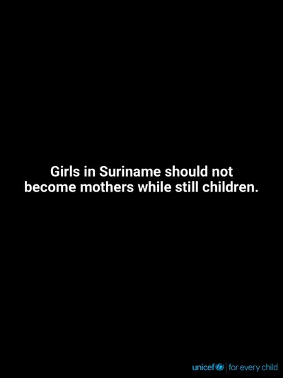 Adolescent motherhood tile for Suriname, Text only · English