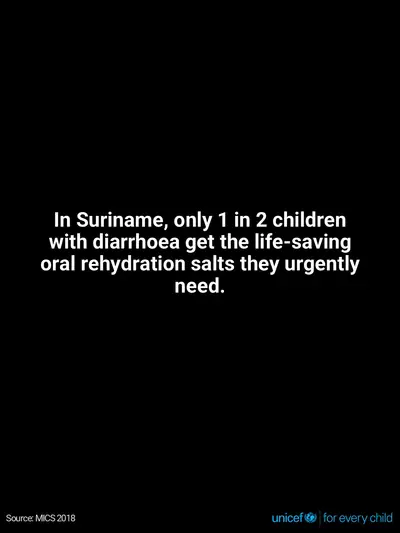 Oral rehydration salts tile for Suriname, Text only · English