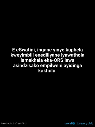 Oral rehydration salts tile for Eswatini, Text only · SiSwati