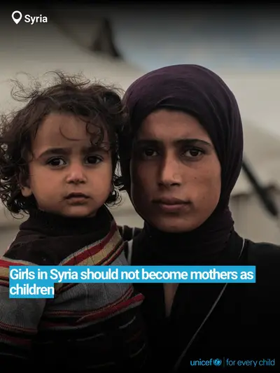 Adolescent motherhood tile for Syrian Arab Republic, Bold number · English