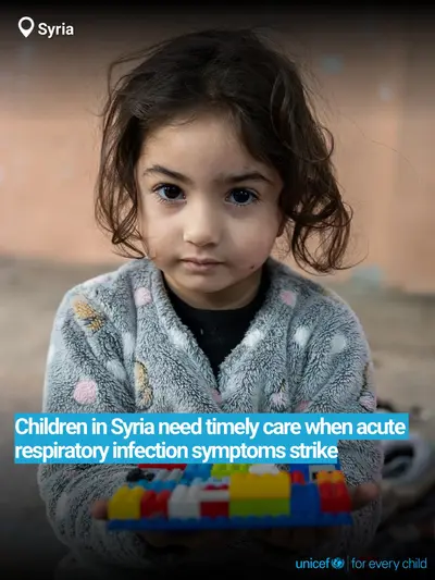 Childhood pneumonia tile for Syrian Arab Republic, Bold number · English