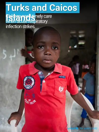 Childhood pneumonia tile for Turks and Caicos Islands, Photo · English