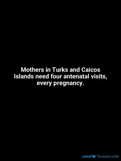 Antenatal care tile for Turks and Caicos Islands, Text only · English