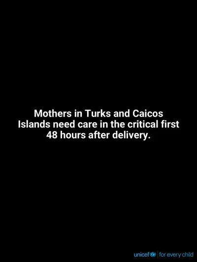 Postnatal care tile for Turks and Caicos Islands, Text only · English