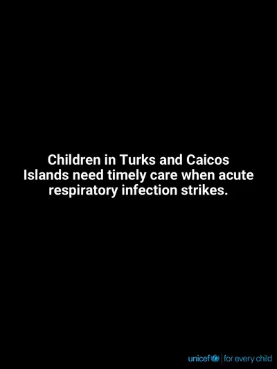 Childhood pneumonia tile for Turks and Caicos Islands, Text only · English