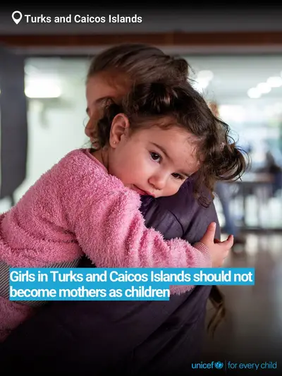 Adolescent motherhood tile for Turks and Caicos Islands, Bold number · English