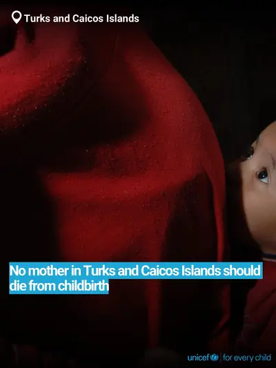 Maternal mortality tile for Turks and Caicos Islands, Bold number · English