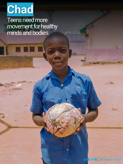 Adolescent physical activity tile for Chad, Photo · English