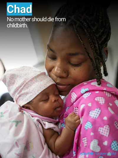 Maternal mortality tile for Chad, Photo · English