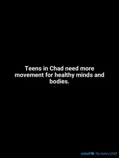 Adolescent physical activity tile for Chad, Text only · English