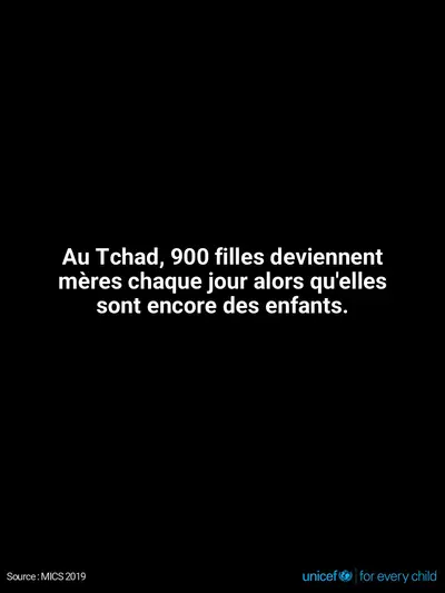 Adolescent motherhood tile for Chad, Text only · French