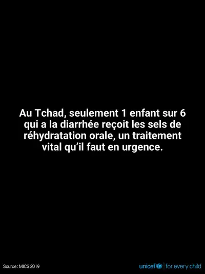 Oral rehydration salts tile for Chad, Text only · French