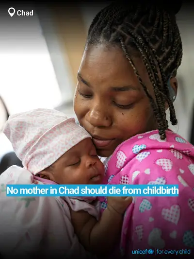 Maternal mortality tile for Chad, Bold number · English