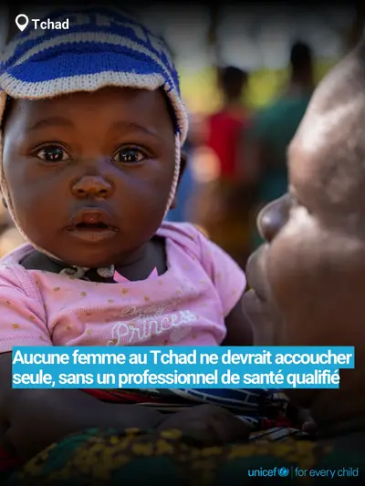 Skilled birth attendance tile for Chad, Bold number · French