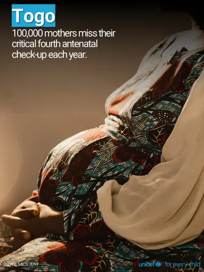 Antenatal care tile for Togo, Photo · English
