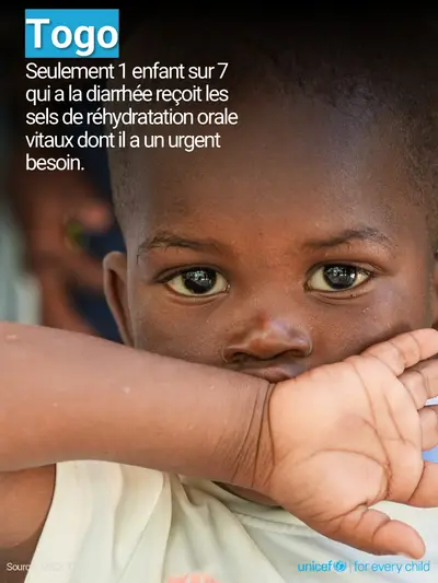 Oral rehydration salts tile for Togo, Photo · French
