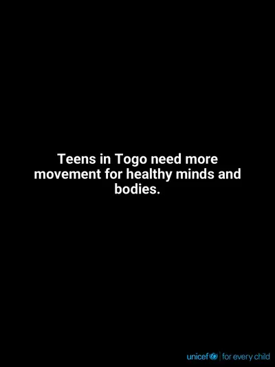 Adolescent physical activity tile for Togo, Text only · English