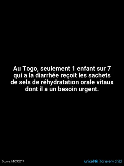 Oral rehydration salts tile for Togo, Text only · French