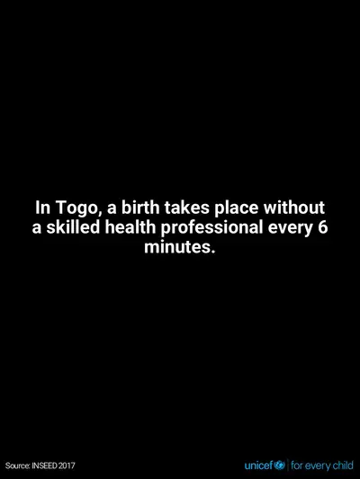 Skilled birth attendance tile for Togo, Text only · English