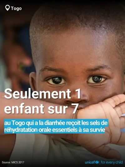 Oral rehydration salts tile for Togo, Bold number · French