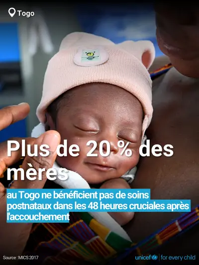 Postnatal care tile for Togo, Bold number · French
