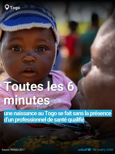 Skilled birth attendance tile for Togo, Bold number · French