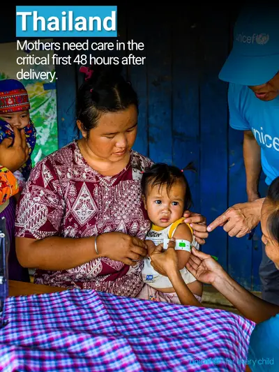Postnatal care tile for Thailand, Photo · English