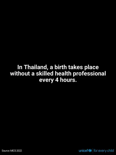 Skilled birth attendance tile for Thailand, Text only · English