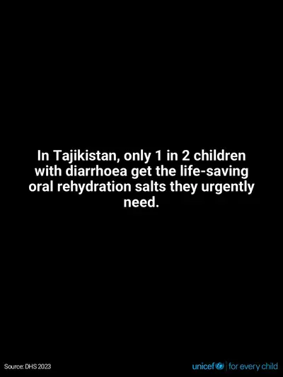 Oral rehydration salts tile for Tajikistan, Text only · English