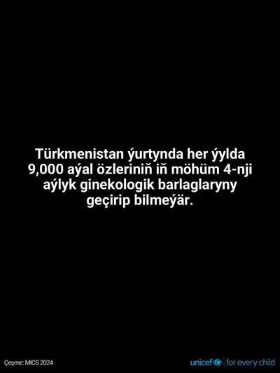 Antenatal care tile for Turkmenistan, Text only · Turkmen