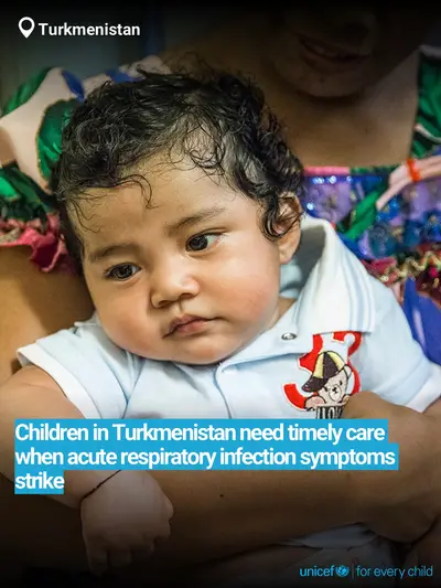 Childhood pneumonia tile for Turkmenistan, Bold number · English