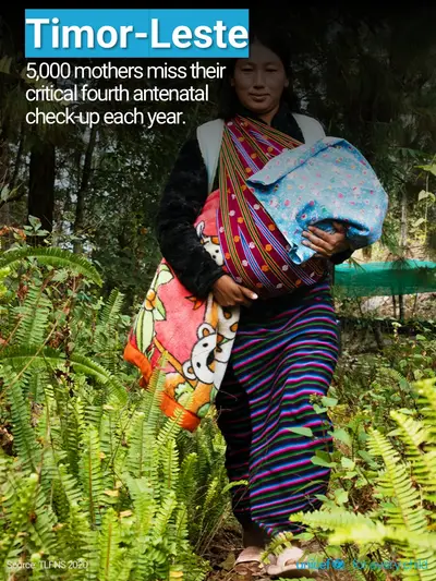 Antenatal care tile for Timor-Leste, Photo · English