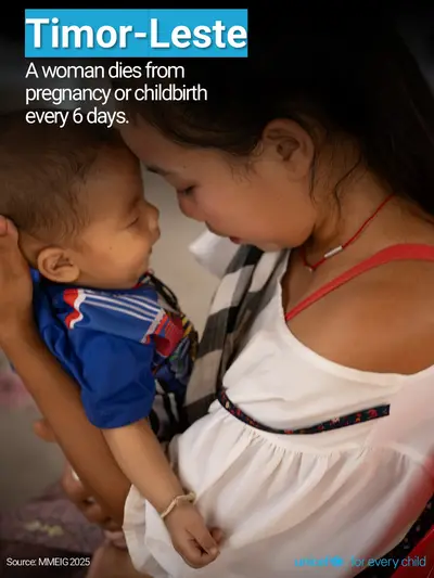 Maternal mortality tile for Timor-Leste, Photo · English